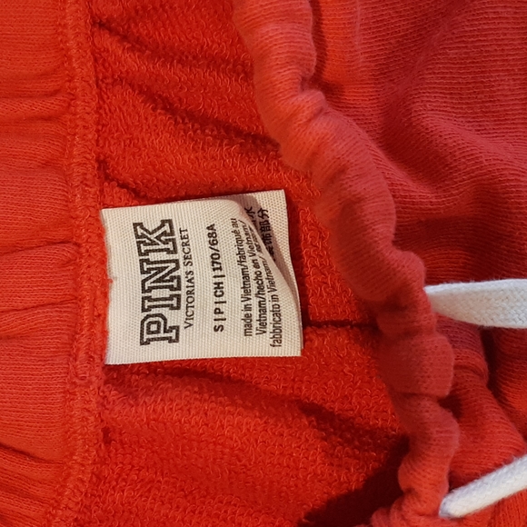 Women's Size S Victoria's Secret Pink Jogger Pants Orange/Black - Picture 2 of 12